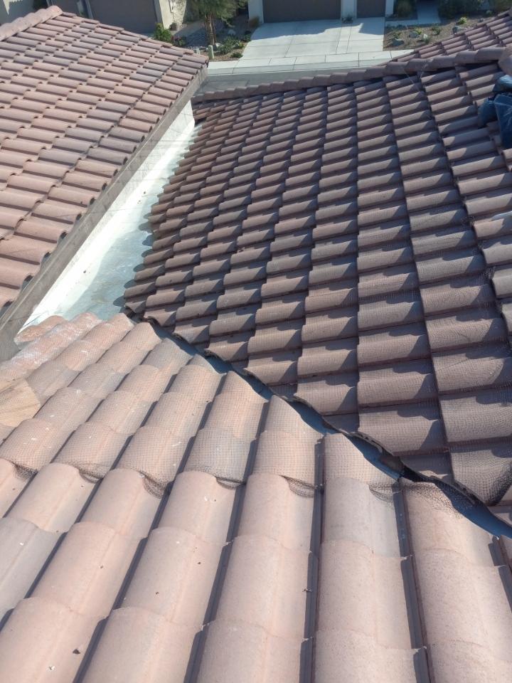 Same awning, clean and wired, after treatment